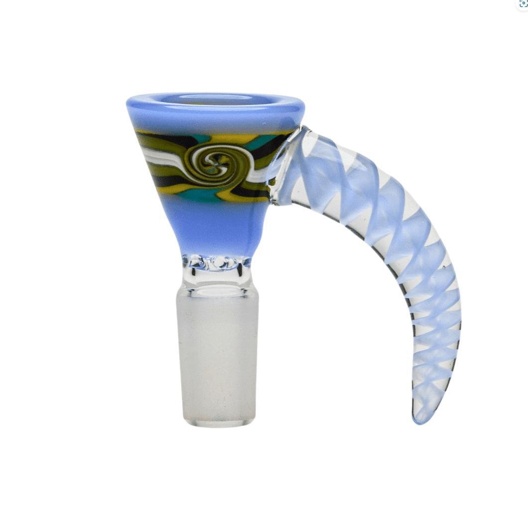 roots glass: 14mm wig wag 4 hole horn bowl/flower slide roots glass: 14mm wig wag 4 hole horn bowl/flower slide