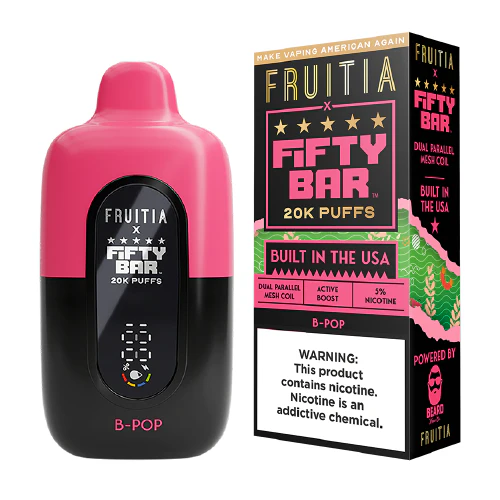 b pop disposable vape (20000 puffs) by fruitia x fifty bar