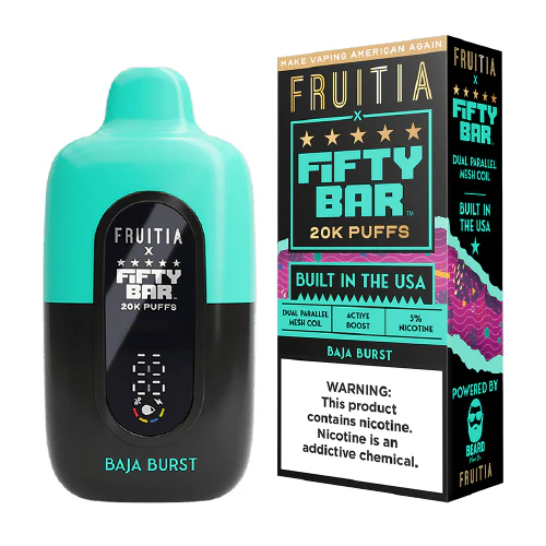 baja burst disposable vape (20000 puffs) by fruitia x fifty bar