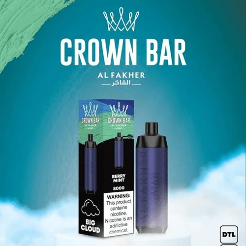 alfakher crown bar berry mint – 8000 puffs