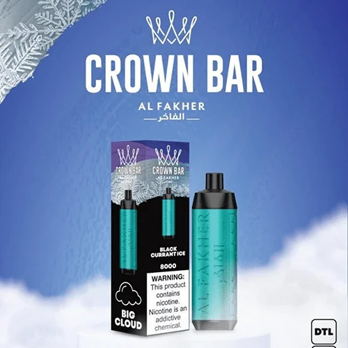 alfakher crown bar blackcurrant ice – 8000 puffs