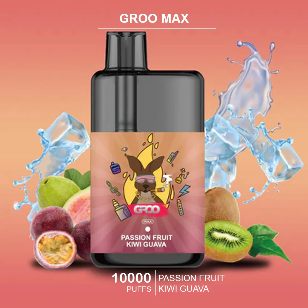 groo max – passion fruit kiwi guava – 10000 puffs