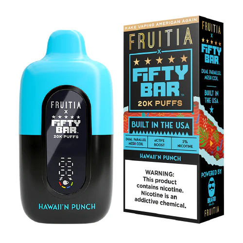 hawaii'n punch disposable vape (20000 puffs) by fruitia x fifty bar