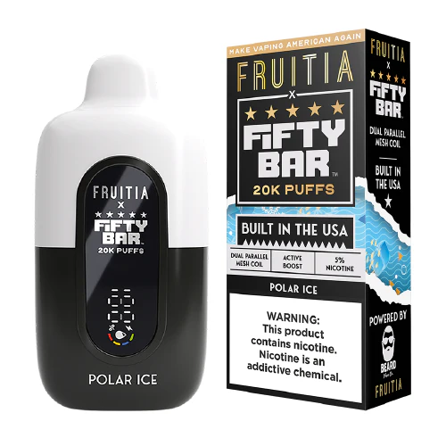 polar ice disposable vape (20000 puffs) by fruitia x fifty bar