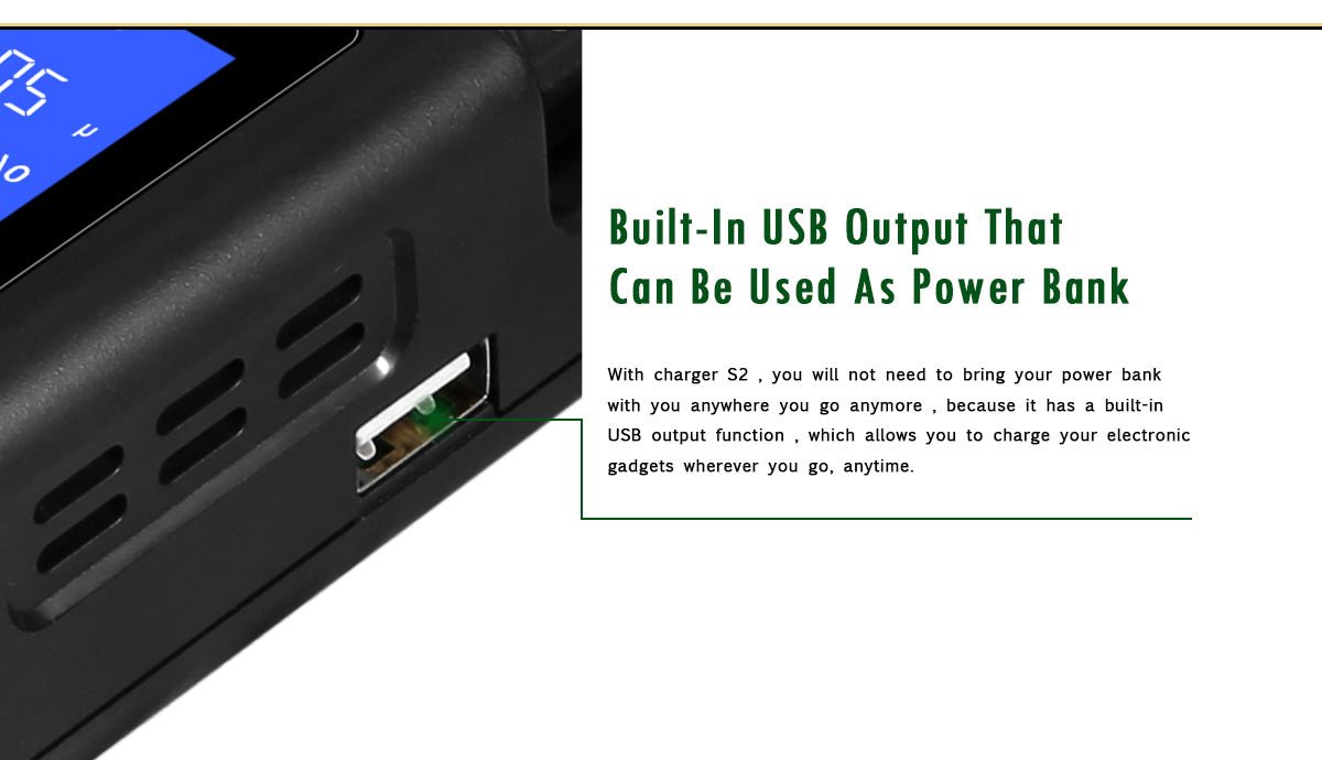 golisi s2 smart charger with lcd screen (2 bay) golisi s2 smart charger with lcd screen (2 bay)