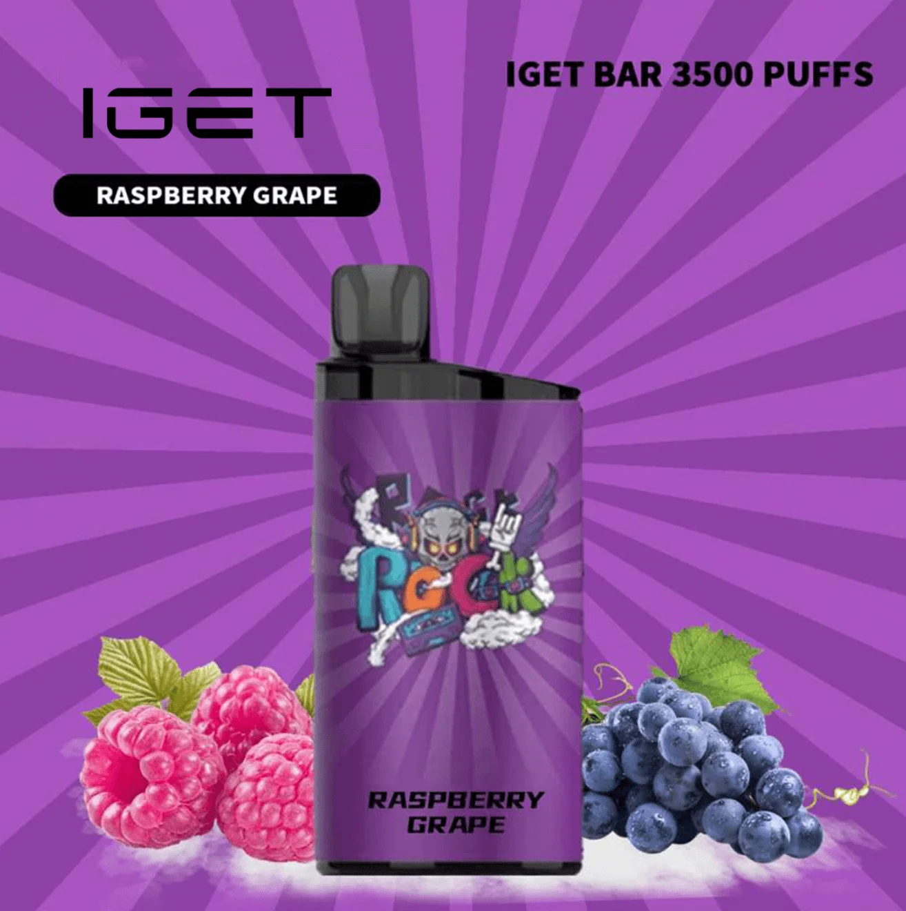 iget bar raspberry grape – 3500 puffs