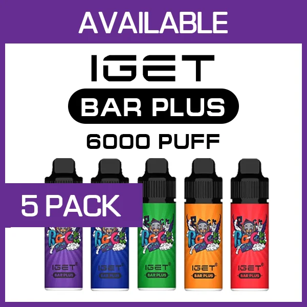 iget bar plus kit – 6000 puffs – 5 pack