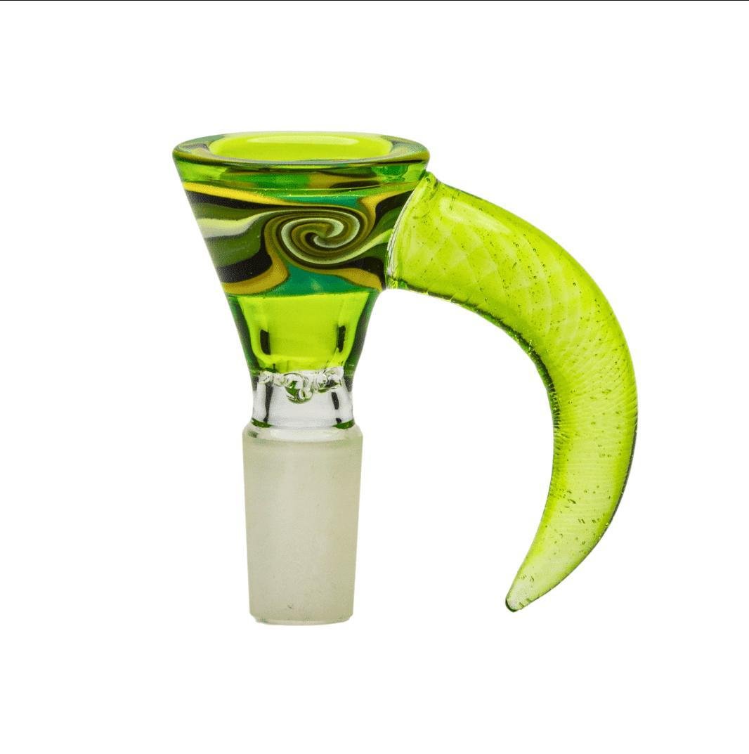 roots glass: 14mm wig wag 4 hole horn bowl/flower slide roots glass: 14mm wig wag 4 hole horn bowl/flower slide