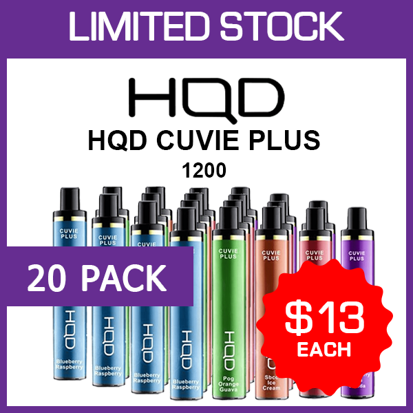 HQD CUVIE PLUS – 1200 PUFFS – 20 PACK